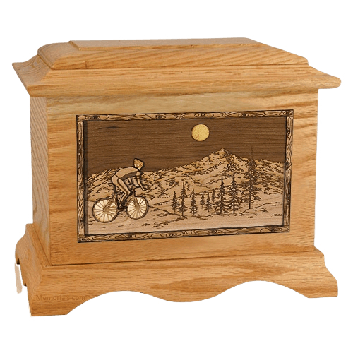 Cycling Oak Cremation Urn