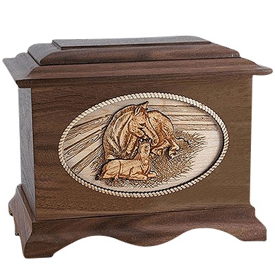 Daddys Love Walnut Cremation Urn For Two