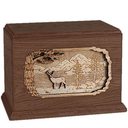 Deer Walnut Companion Urn