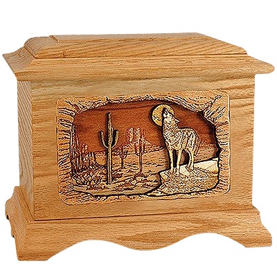 Desert Moon Oak Cremation Urn for Two