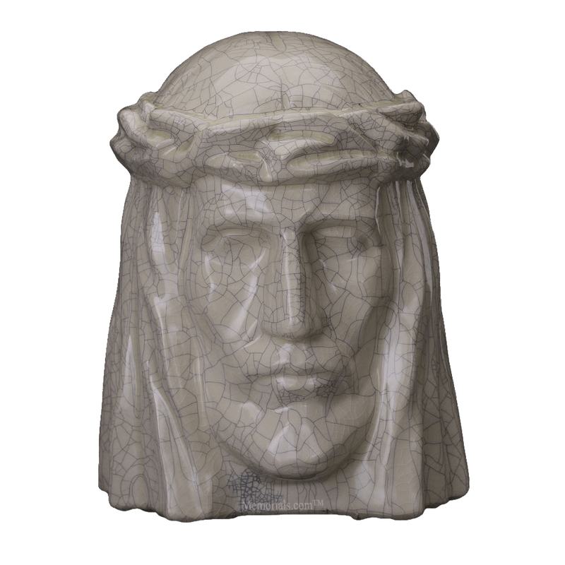 Christ Crackled Cremation Urn