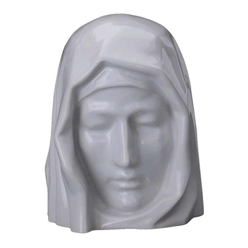 Holy Mother White Cremation Urn