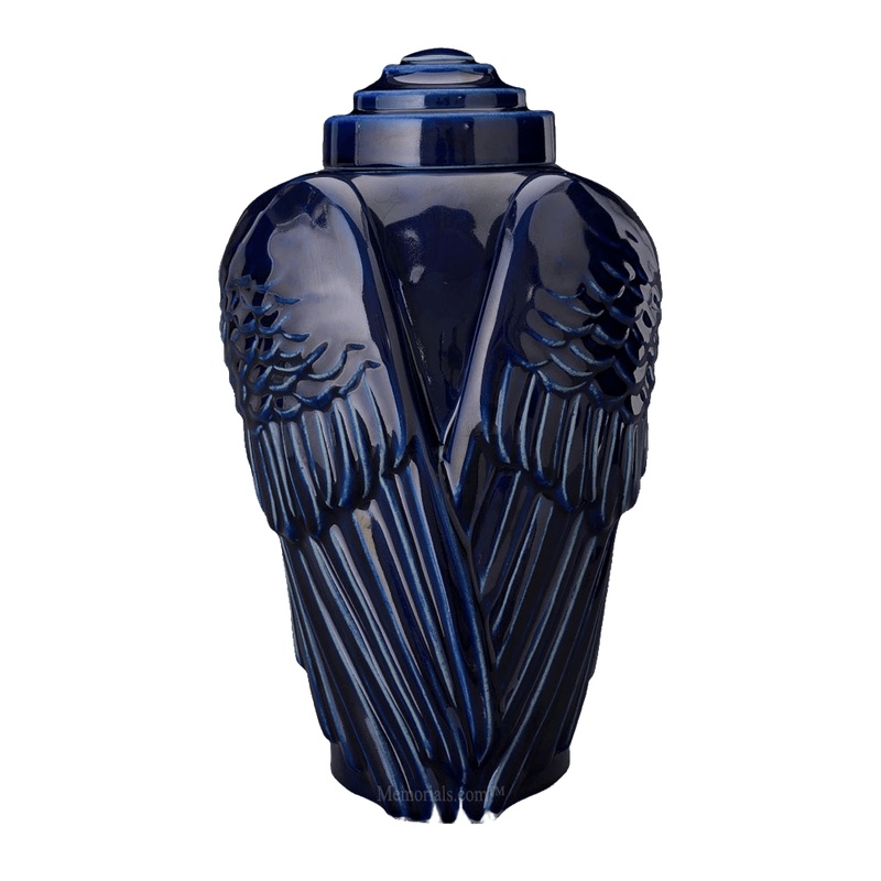 Wings Cobalt Cremation Urn 