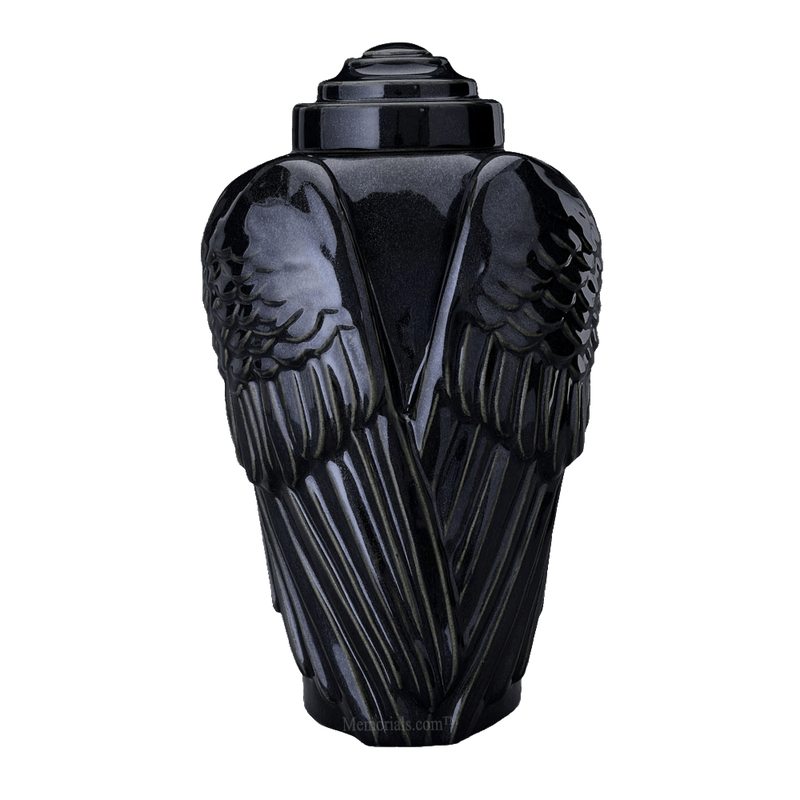 Wings Black Cremation Urn