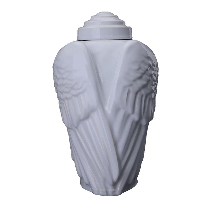 Wings White Cremation Urn 