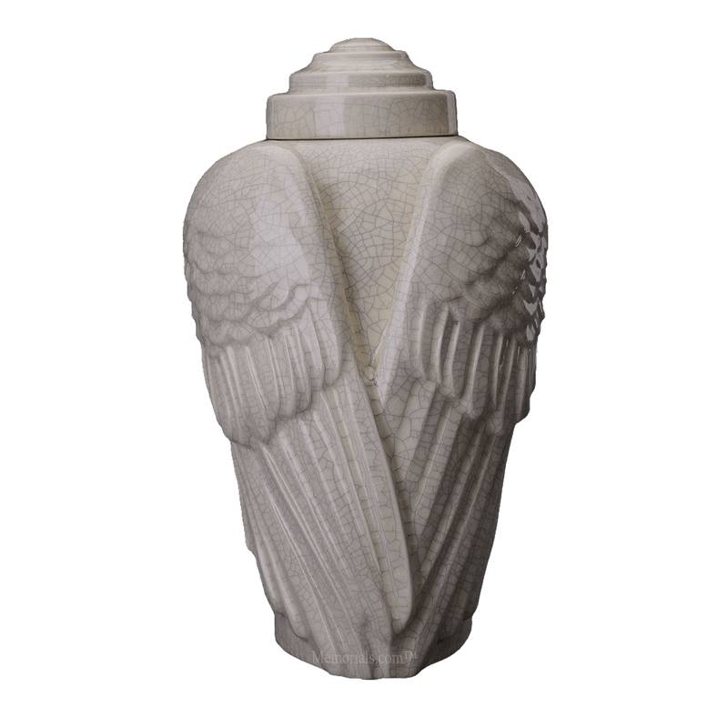 Wings Crackled Cremation Urn