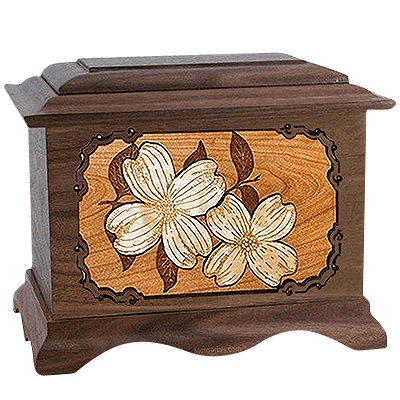 Dogwood Walnut Cremation Urn For Two