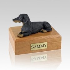 Dachshund Black Medium Dog Urn