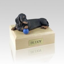 Dachshund Black Playing Medium Dog Urn