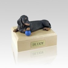 Dachshund Black Playing Small Dog Urn