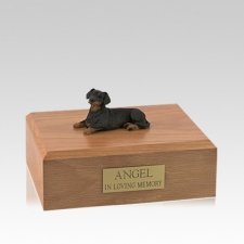 Dachshund Black Resting Medium Dog Urn