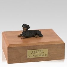 Dachshund Black Resting X Large Dog Urn