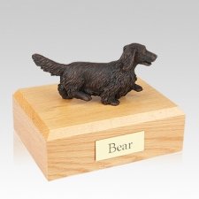 Dachshund Bronze Long-Haired Large Dog Urn