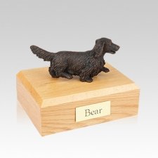 Dachshund Bronze Long-Haired Medium Dog Urn