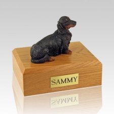 Dachshund Long-Haired Black Dog Urns