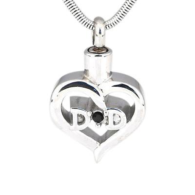 Dad Memorial Necklace Hollow Heart Pendant Keepsake Jewelry Urn Ashes  Jewelry Personalized Initial and Birthstone - Etsy