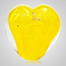 Daffodil Cremation Ash Glass Heart