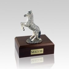 Dapple Gray Rearing Small Horse Cremation Urn