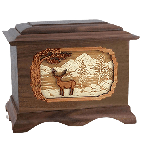 Deer Land Walnut Cremation Urn