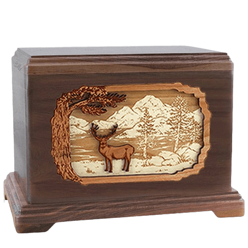 Deer Land Walnut Hampton Cremation Urn