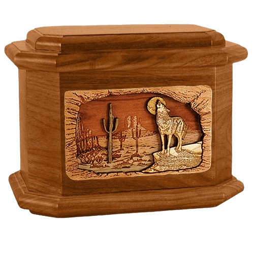 Desert Moon Mahogany Octagon Cremation Urn