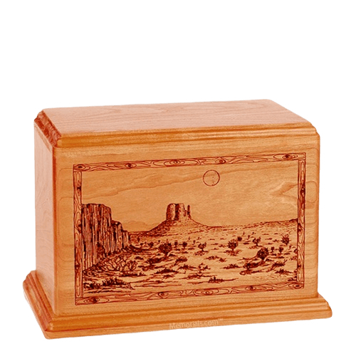 Desert Sunset Individual Mahogany Wood Urn