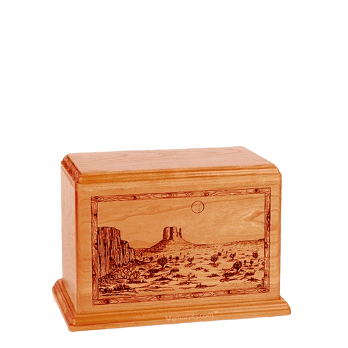 Desert Sunset Small Mahogany Wood Urn