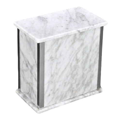 Bianco White Silver Marble Urn