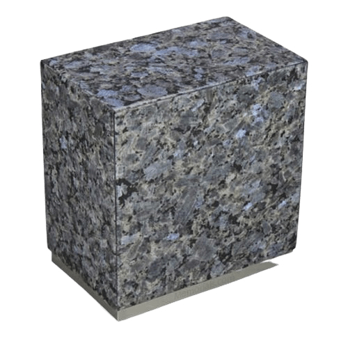 Dignity Silver Blue Pearl Granite Cremation Urn 