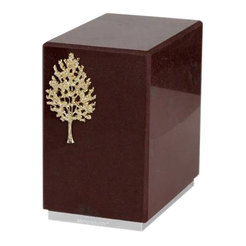 Dignity Silver Rosso Laguna Marble Urn