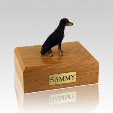 Doberman Black Large Dog Urn