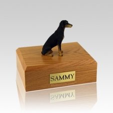 Doberman Black Medium Dog Urn