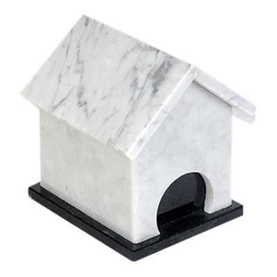 Dog House Bianco Stone Pet Urn