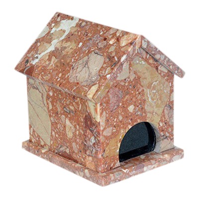 Dog House Breccia Stone Pet Urn