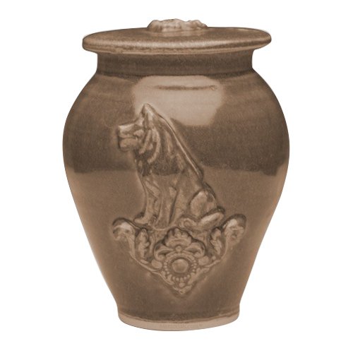 Dog Moss Black Ceramic Cremation Urn