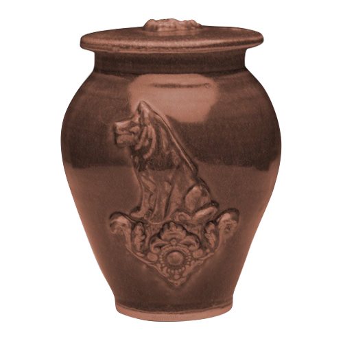 Dog Ruby Black Ceramic Cremation Urn