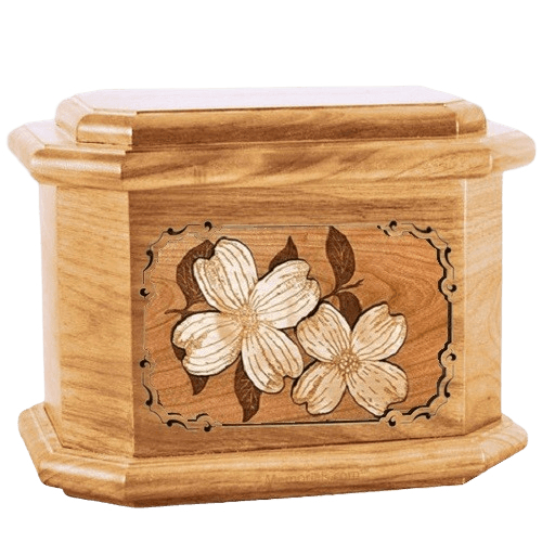 Dogwood Oak Octagon Cremation Urn