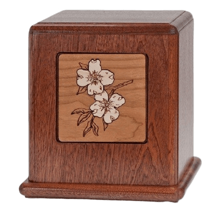 Dogwoods Wood Cremation Urn