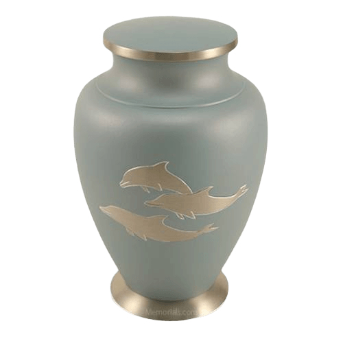 Dolphin Blue Cremation Urn