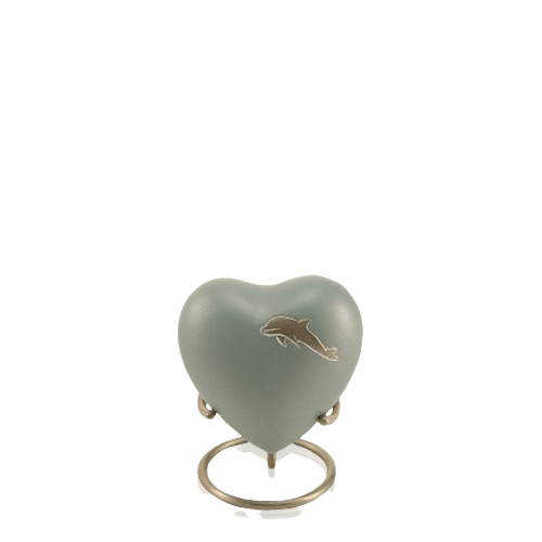 Dolphin Blue Heart Cremation Urn