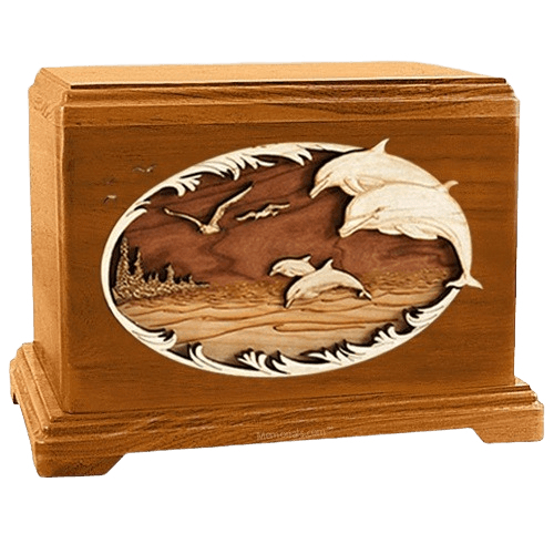 Dolphins Mahogany Hampton Cremation Urn