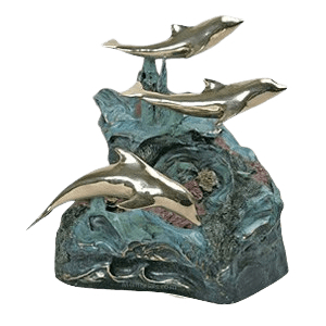 Playing Dolphins Cremation Urn