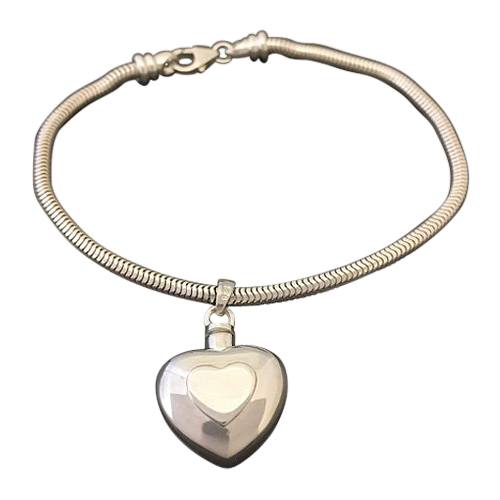 Double Heart Cremation Bracelet