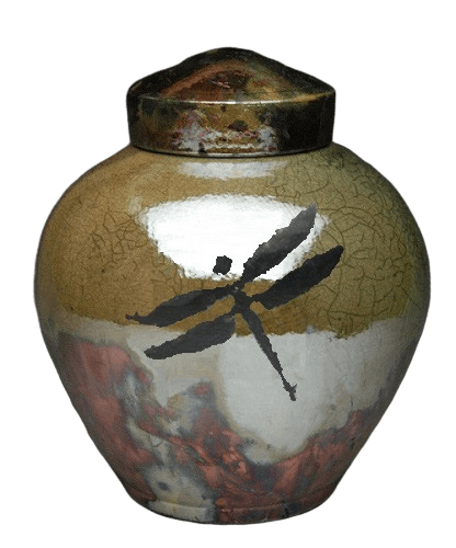 Dragonfly Raku Companion Cremation Urn
