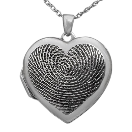 Dual Locket Sterling Print Keepsake