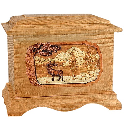 Elk Oak Cremation Urn For Two