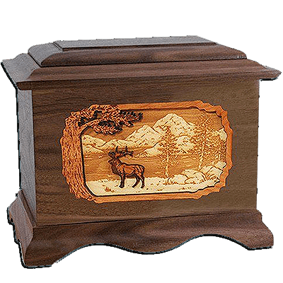Elk Walnut Cremation Urn For Two
