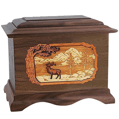 Elk Walnut Cremation Urn For Two