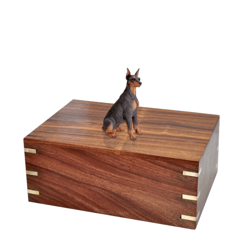 Ears Up Doberman Medium Doggy Urn