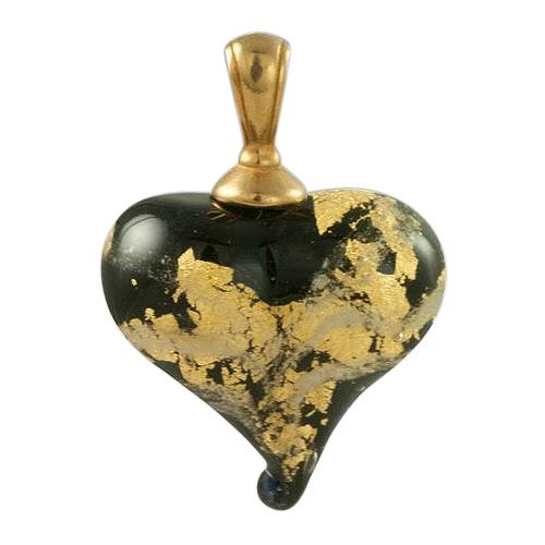 Ebony & Gold Cremation Ash Pendant